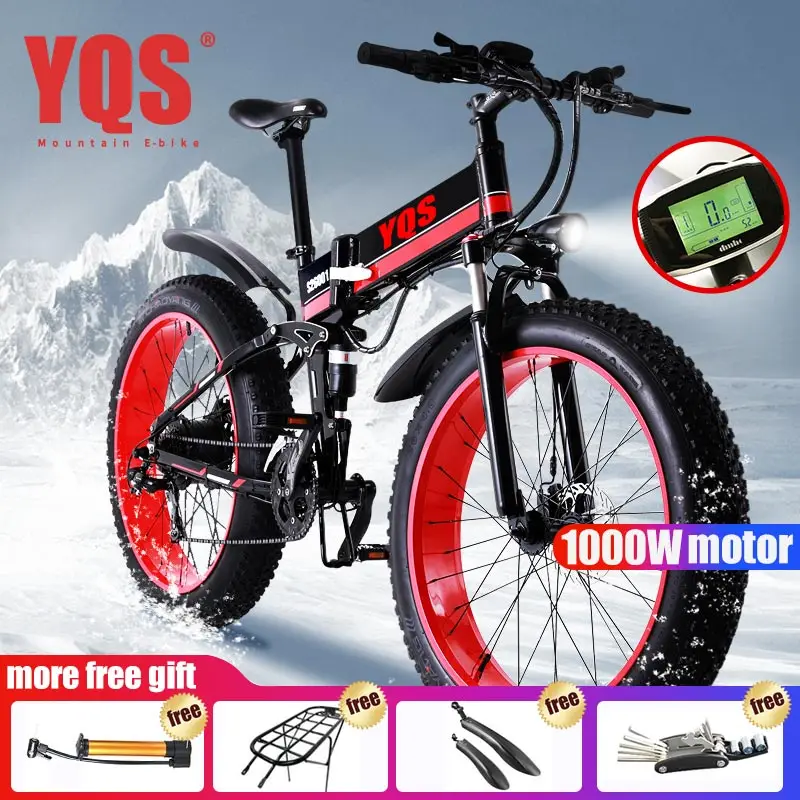 Электрический велосипед 1000 W 80 KM 4,0 fat tire Neve Snow горный электровелосипед Электрический электровелосипед 48 V электрический велосипед - Цвет: 40KM battery life
