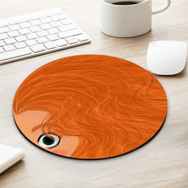 

Custom Disney Cartoon Movie Brave Princess Merida round Mouse pad PC Computer mat gaming Mousepad Rug For PC Laptop Notebook