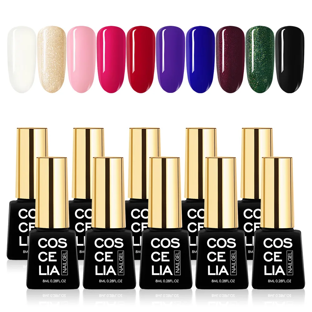 ONLY 10pc gel 01 COSCELIA 80 Вт УФ светодиодная лампа для сушки ногтей для маникюра Набор Комплект гель-лаков для ногтей электрическая дрель для ногтей маникюрные инструменты все для дизайна ногтей комплект - Цвет: ONLY 10pc gel 01