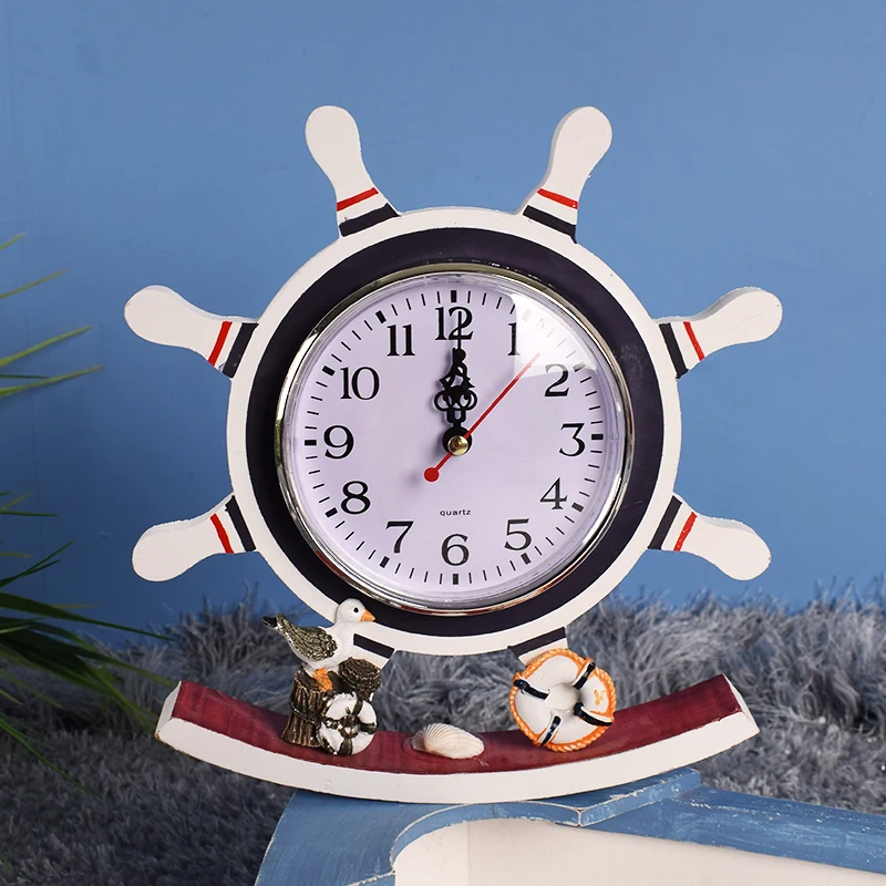 

Часы-руль винтажные настольные, украшение для дома в средиземноморском стиле, креативные качающиеся украшения для детской комнаты