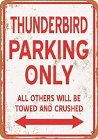 8 x 12 metal sign vintage look thunderbird parking only