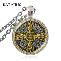 karairis vintage necklace long chain glass cabochon pendant necklaces woman man fashion jewelry friendship gifts