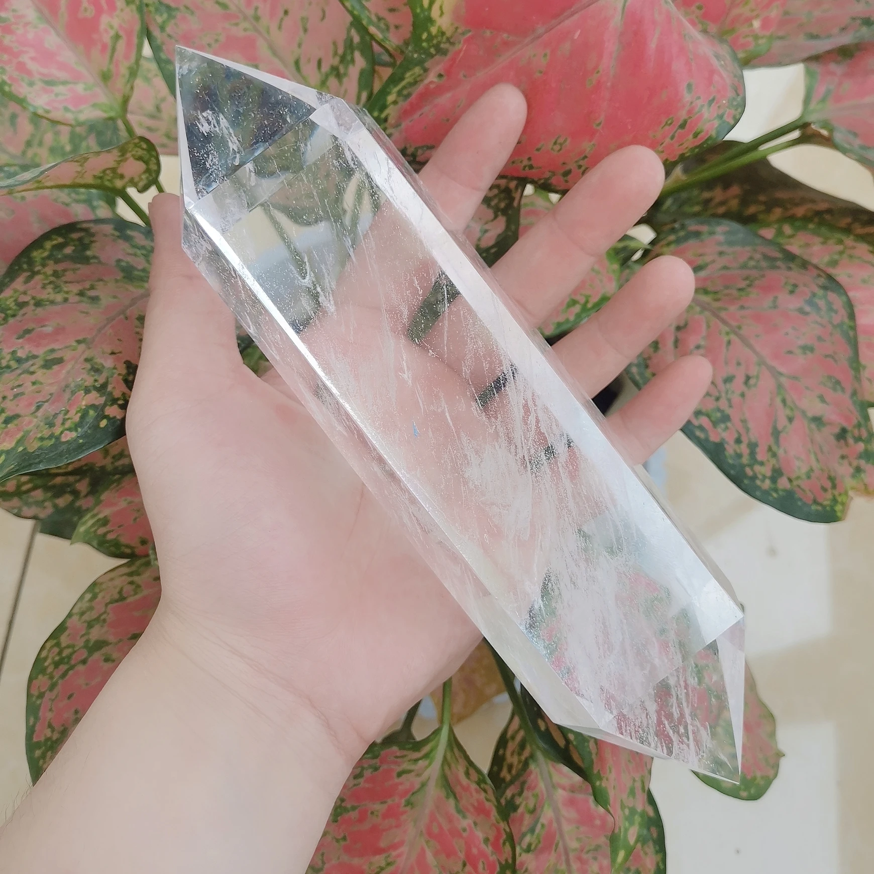 

Hoge Temperatuur Smelten Wit Kristal Scepter, Reiki Healing, Fengshui