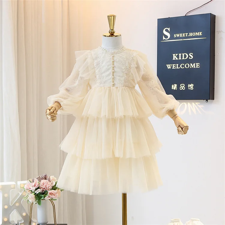 5355 Tutu Embroidery Princess Baby Girl Dress 2020 Spring Party Wedding Easter Day Kid For Wholesale Child Clothes | Детская одежда и
