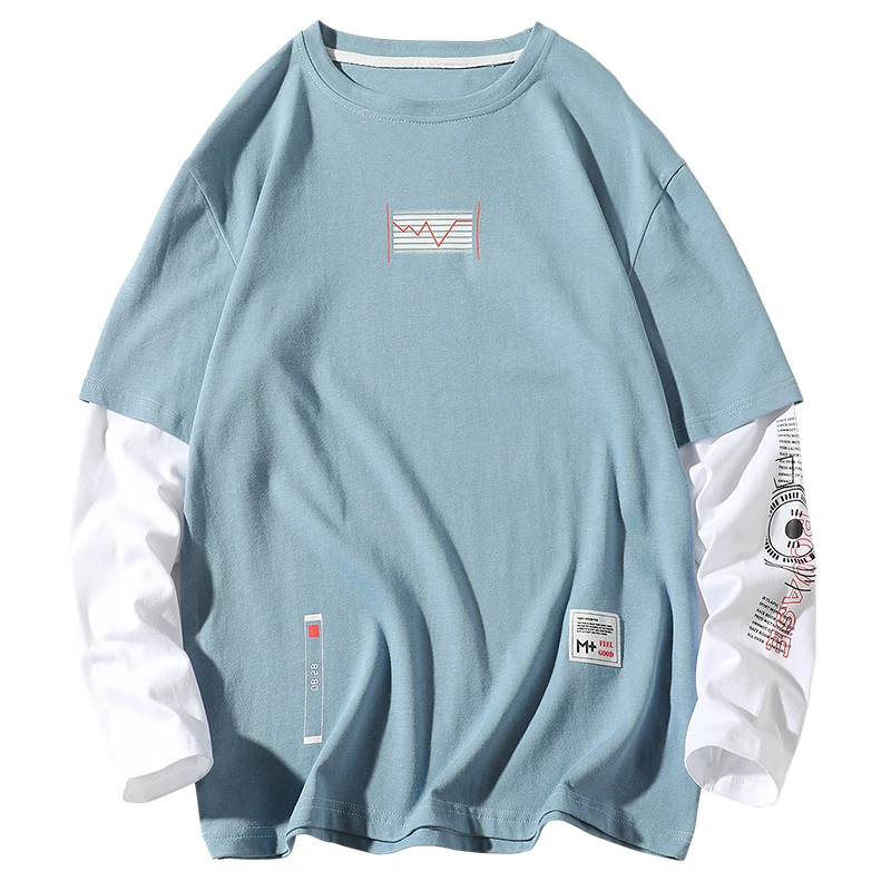 

The new autumn 2020 long-sleeved all-cotton schoolboy T-shirt for boys Korean version of the trend round collar loose and handso