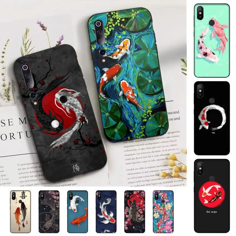 

FHNBLJ Chinese Koi Fishes Phone Case for Xiaomi mi 5 6 8 9 10 lite pro SE Mix 2s 3 F1 Max2 3
