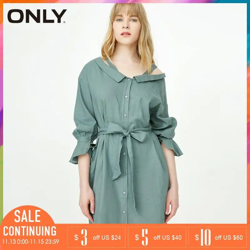 Только 2019 летнее женское платье рубашка свободного кроя с открытыми плечами