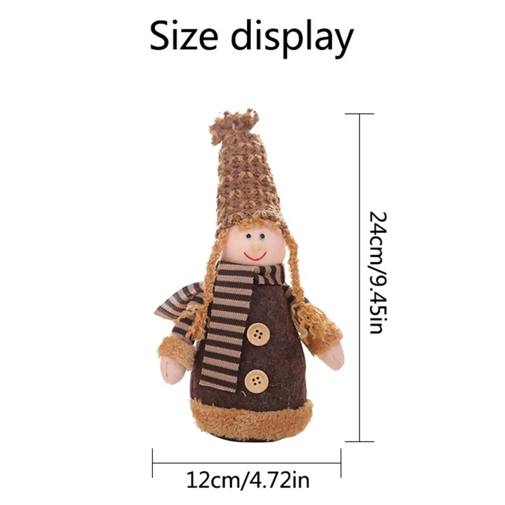 

2020 NEW Christmas Dolls Figurines Knitted Hat Doll Toy Table Ornaments with Striped Scarf for Home Christmas Tree Decoration