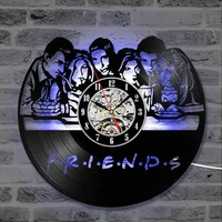 friends tv show classic wall clock vintage vinyl record wall clock with led lighting living room decoration gift for friend