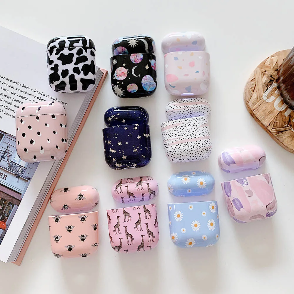 

Earphone Case For AirPods 2 1 Pro Hard PC Dot Flower Bluetooth Wireless Charging Box Covers Accessories for Air Pods 3 funda