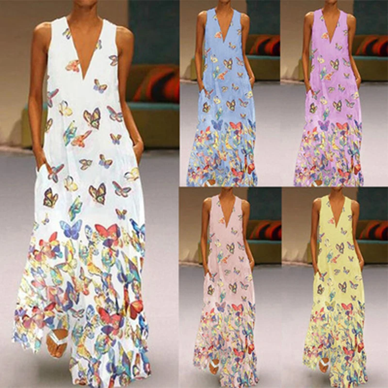 

traff za women 202021 summer print dress V-neck sleeveless trf kawaii xnwmnz shein official trafaluc jacquemusing store