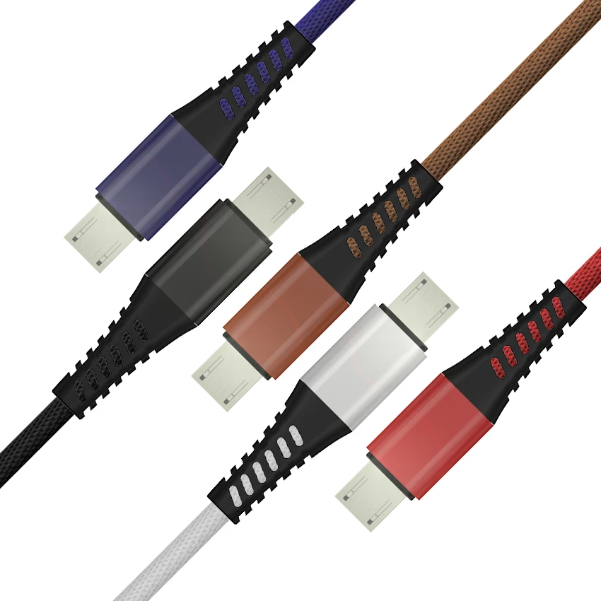 

1m 3ft Nylon Braided Micro USB Extension Cable Fast Charging For Xiaomi Samsung Huawei LG HTC Android Phone Data Cables 50pcs