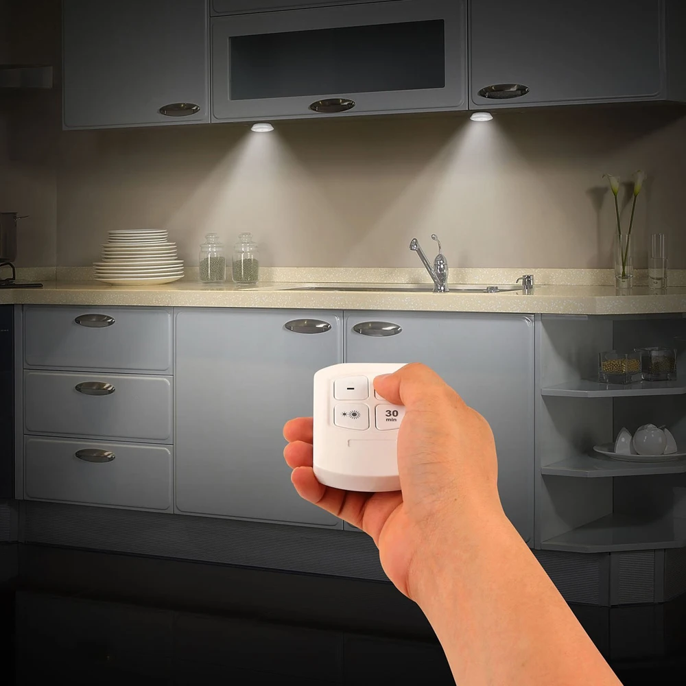 COB Беспроводная диммируемая светодиодная подсветка под шкаф с пультом