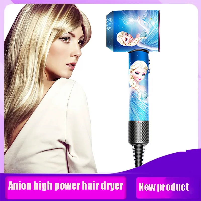 

Disney Frozen Hollow Leafless Hair Dryer Negative Ion Constant Temperature Adjustment Home Wired New Net Red Hair Dryer