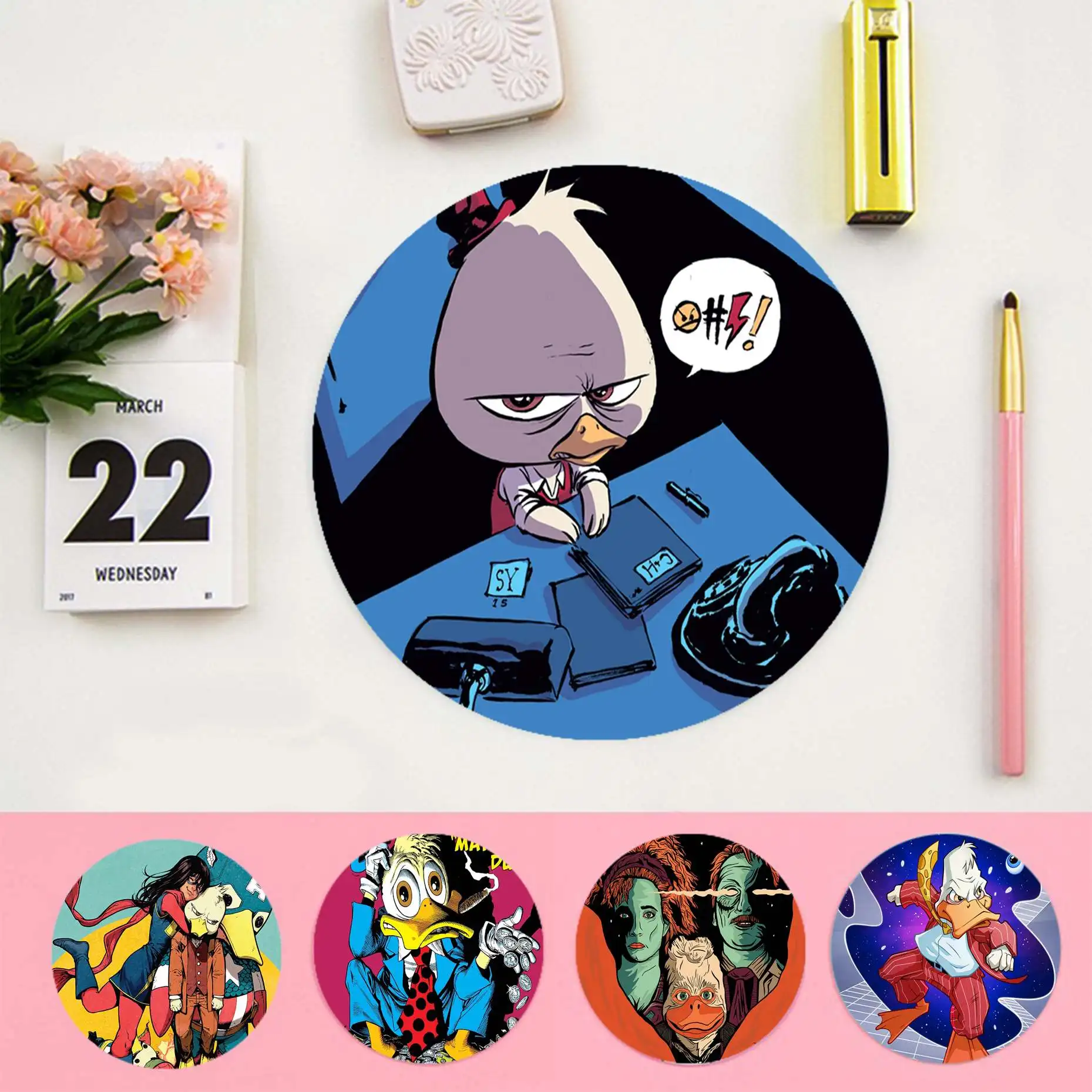 

New Design Disney Howard the Duck Laptop Computer round desk pads Mousepad gaming Mousepad Rug For PC Laptop Notebook