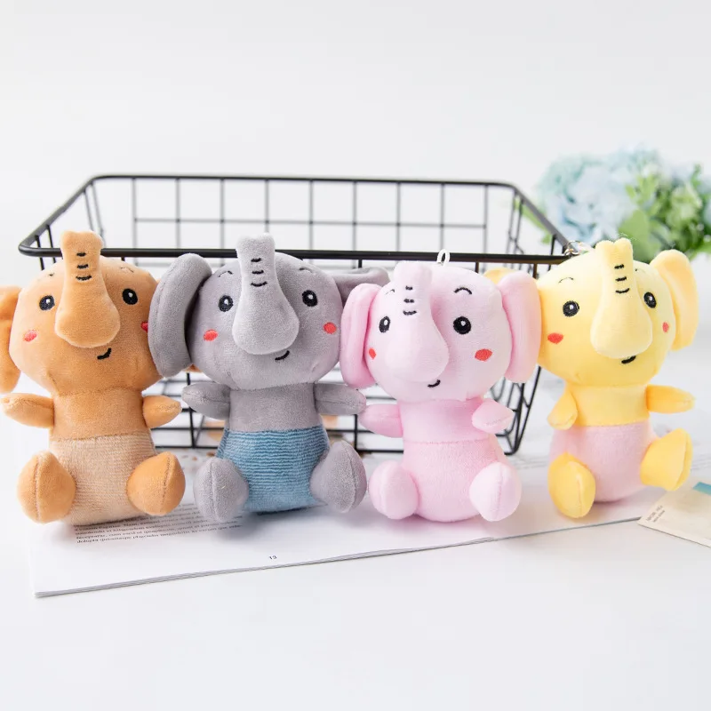 

12CM Lovely Elephant Stuffed Animal Plush Toys Keyring Key Chain Toys Doll