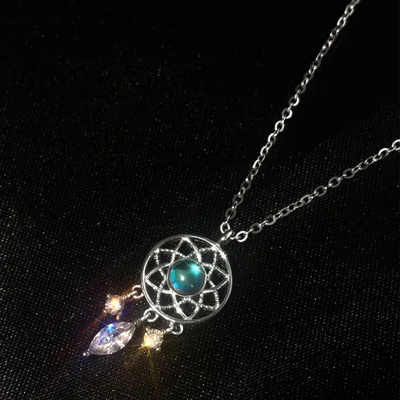 

Fashion Bohemian Tassel Moonstone Zircon Charm Womens Pendant Necklace for Korean Elegant Female Party Necklaces Jewelry