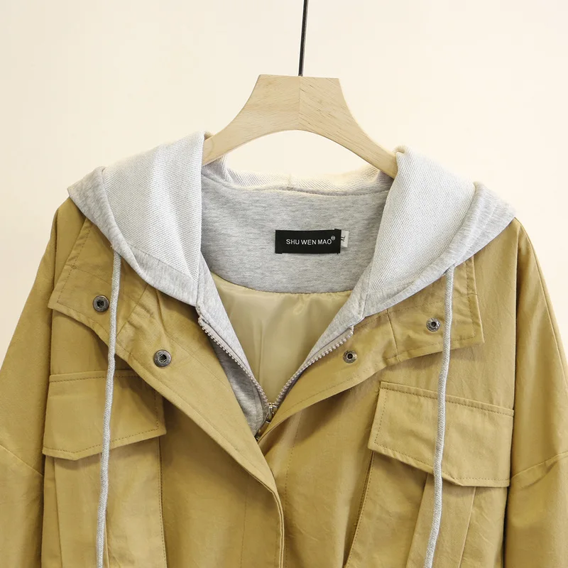 Большой ярдов хан издание толстый мм Весна Новая мода поддельные два с капюшоном