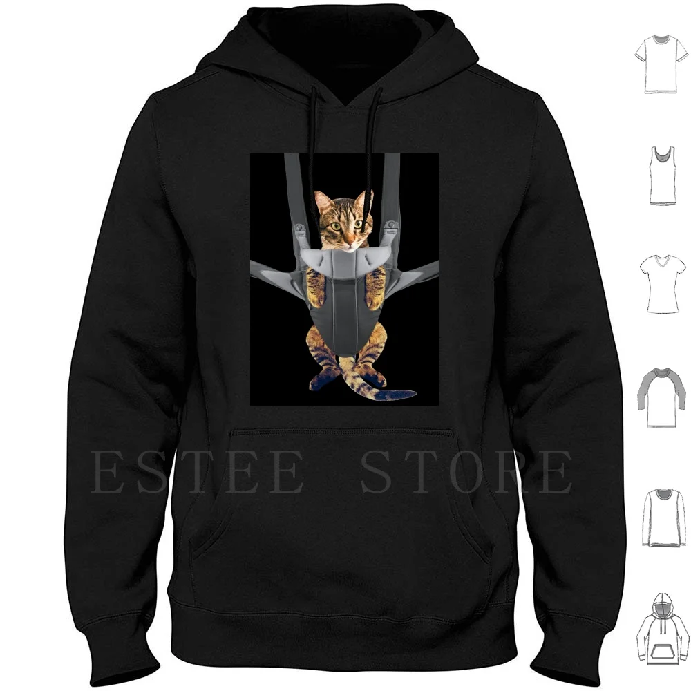 Cat In A Baby Carrier Hoodies Cat Funny Tabby Cat Cat Carrier Kitty Kitten Funny Cat Cat Meme Meme Snuggles Cute