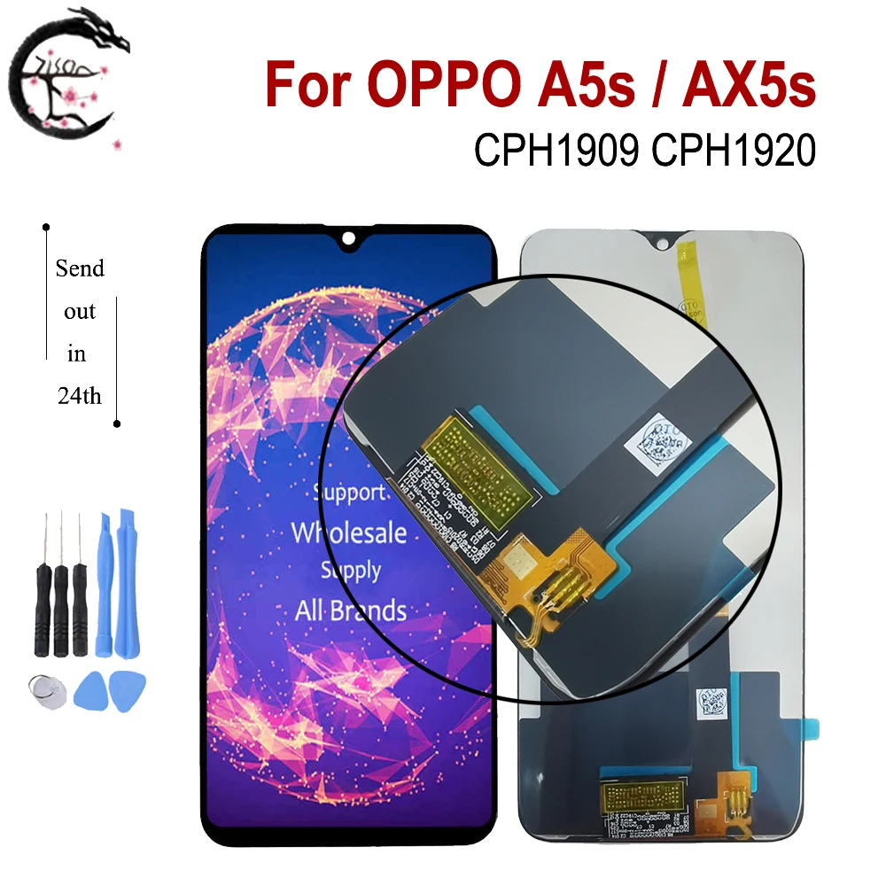 ЖК-дисплей 6,2 дюйма с рамкой для OPPO A5s, ЖК-дисплей AX5s, дисплей с сенсорным экраном, дигитайзер, датчик в сборе, A5s cph1900, замена дисплея протестирована