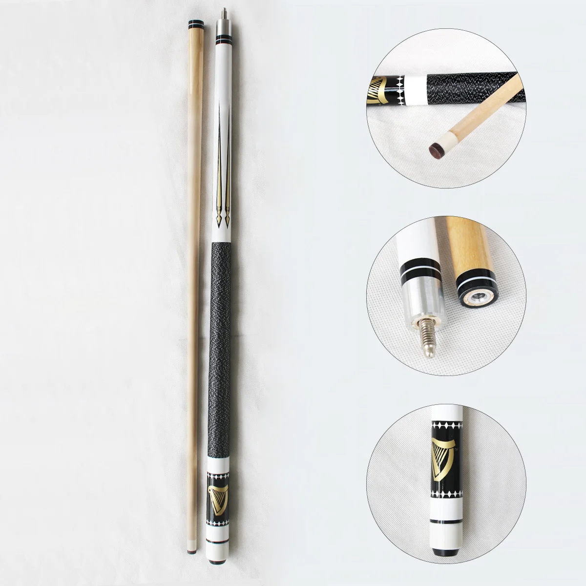 1/2-pc Maple wood pool Cue leather painting hand grip 57inch 13mm tip 18-20oz. | Спорт и развлечения