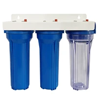 3 stage blue whole house water filtration system 34 brass port not include the filter cartridges