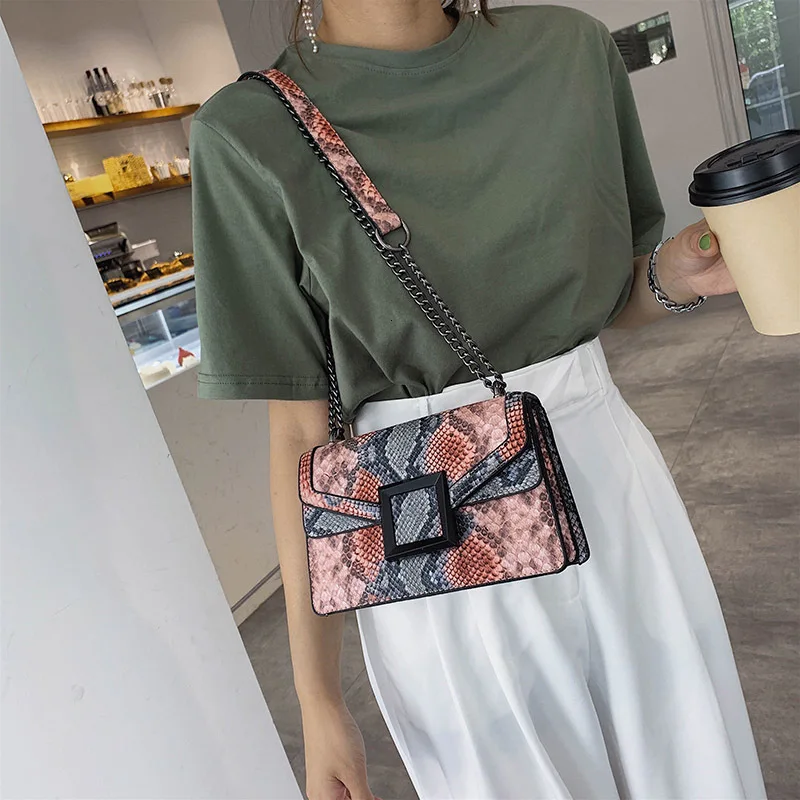 BXX Sac / 2019 Fashion Autumn Winter Luxury Women's Handbags Designer Snake Pattern Chain Single Shoulder Messenger Bag ZE938 | Багаж и