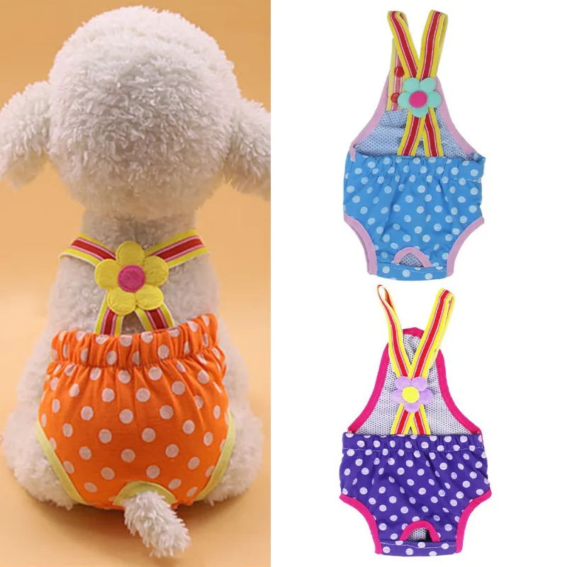 

Washable Pet Dog Shorts Dot Pattern Female Dog Short Panties Menstruation Underwear Briefs Diaper Sanitary Physiological Pants