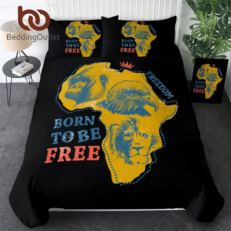 

Комплект постельного белья BeddingOutlet, с изображением Африканской карты, с животными, крутой пододеяльник, орангутанг, Орел, Лев, домашний текс...