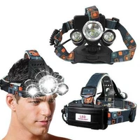 t6 3led headlight aluminum alloy glare rechargeable headlight three light flashlight high power headlamp