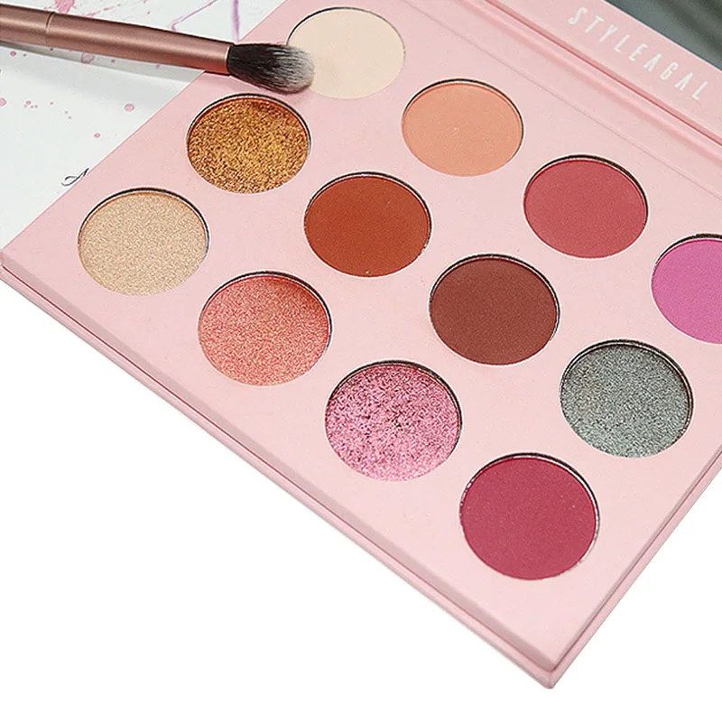 12 цветов блестящие тени для век палитра макияжа матовые мерцающий и Сияющий