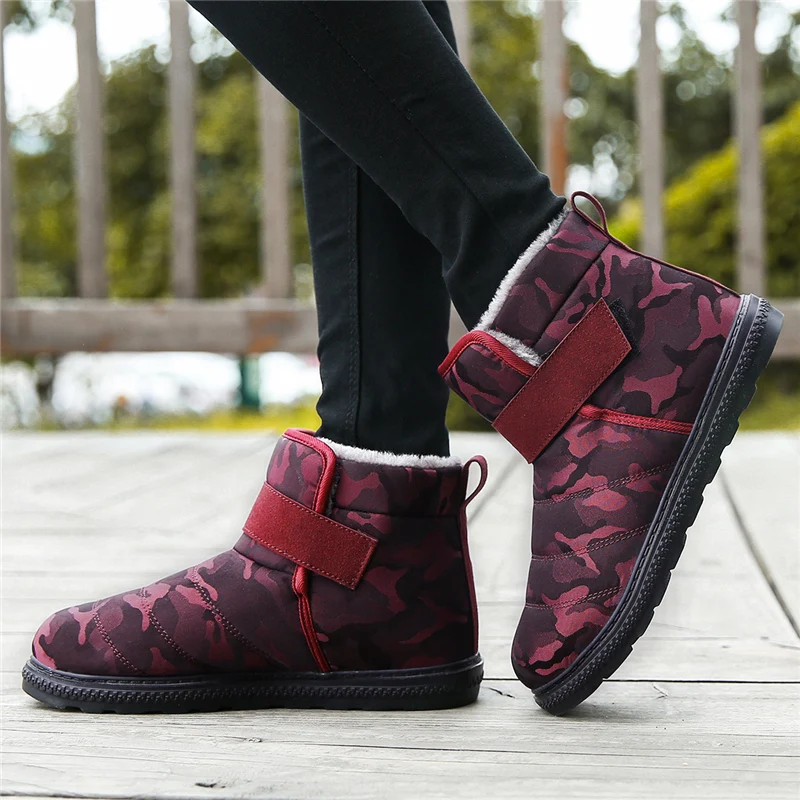 

Winter Boots Mens High-top Water-resistant Cotton Shoes Male Plus Velvet Warm Couple Snow Boots Northeast Outdoor Casual Shoes