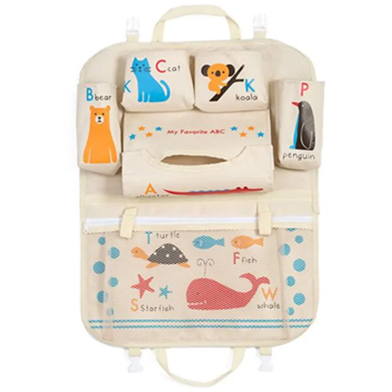 Органайзер на заднее сиденье автомобиля сумка для хранения напитков с рисунком