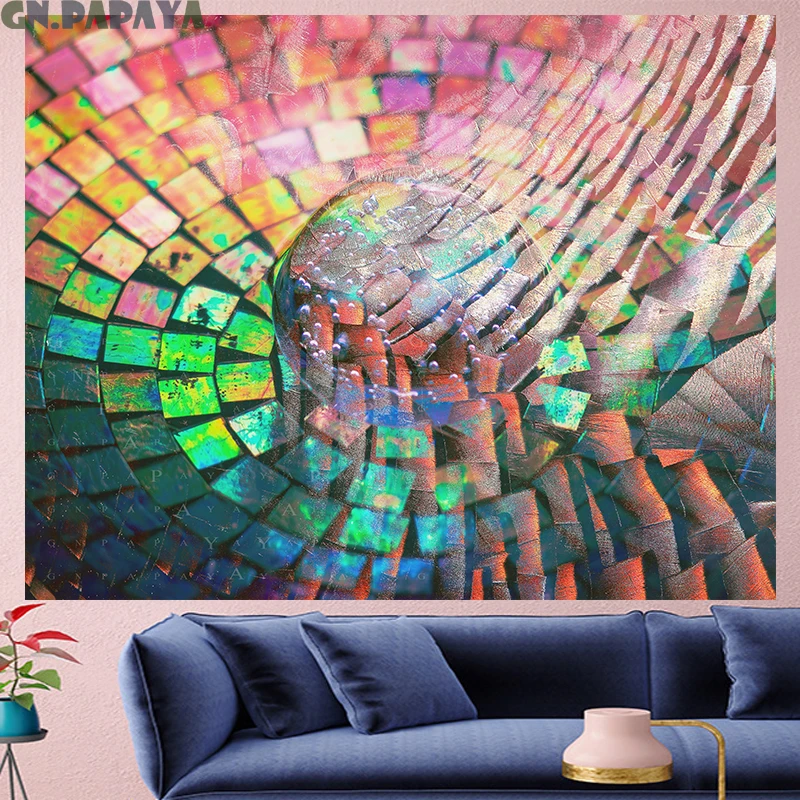 

Psychedelic abstract Tapestry hippie Wall Hanging personality Pop style goblen Home Decor Art geometric Wall Carpet wall towel