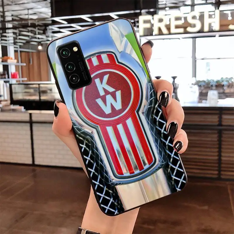 HPCHCJHM Kenworth логотип грузовика черный мягкий резиновый чехол из ТПУ для телефона