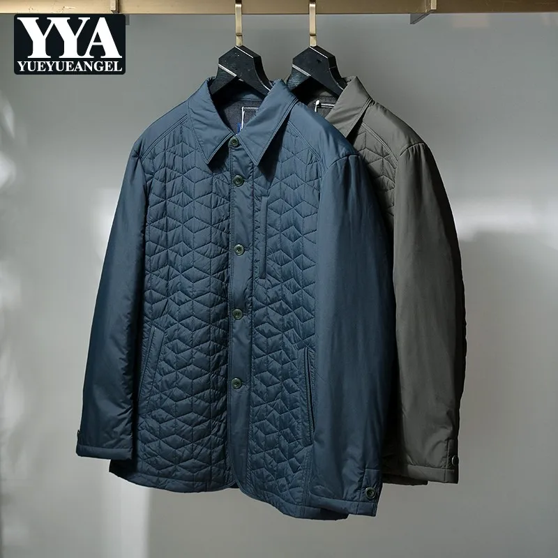 

Парка мужская короткая свободного покроя, однобортная теплая верхняя одежда для мужчин среднего возраста, с отложным воротником и карманам...