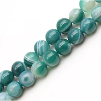 natural green stripe agate beads for jewelry making round loose bead diy bracelet accessories 46810 mm