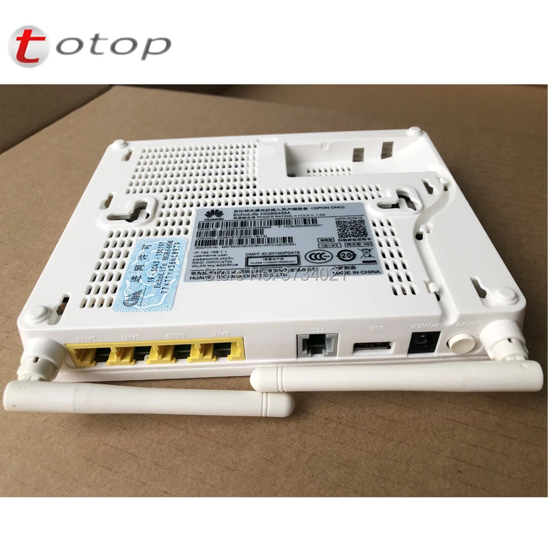 Оригинальный Secondhand Huawei GPON ONU HG8546M б/у 99 Новый gpon ont модем 1GE + 3FE 1TEL USB wifi с адаптером