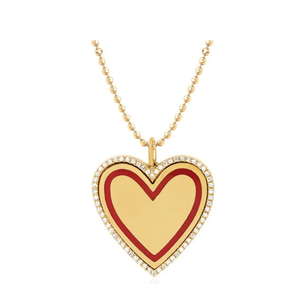 Модные женские подвески в виде сердца стразы инкрустированные цепочки ожерелье