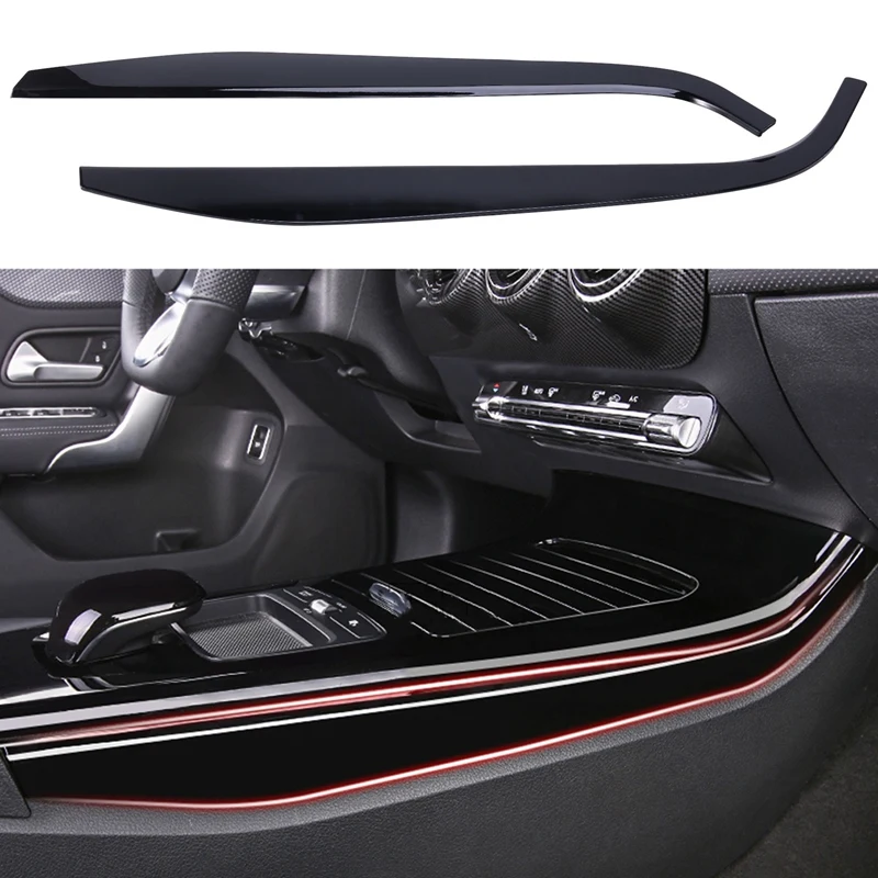 

Gloss Black 2Pcs Car Center Console Panel Side Cover Trim for Mercedes-Benz a Cl W177 CLA C118 2019 2020
