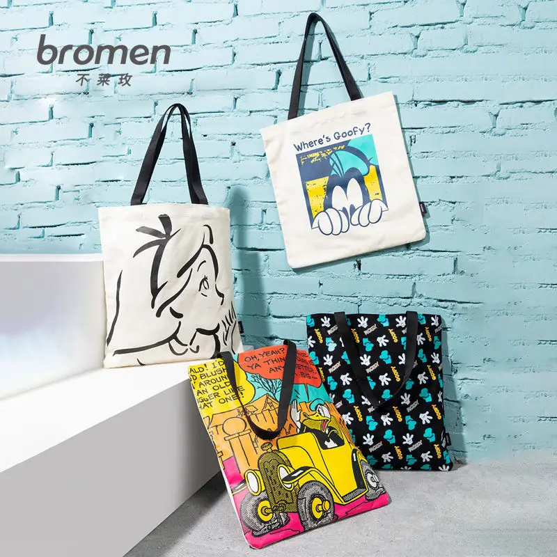 

Disney 2021 summer canvas bag large capacity student one shoulder bag women summer sail bag portable one shoulder bag women