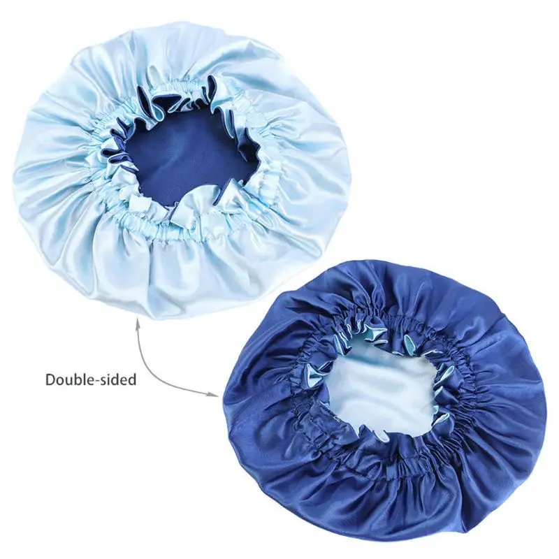 

Kids Reversible Satin Bonnet Double Layer Adjustable Size Sleep Night Cap Head Cover Bonnet Hat Wholesale