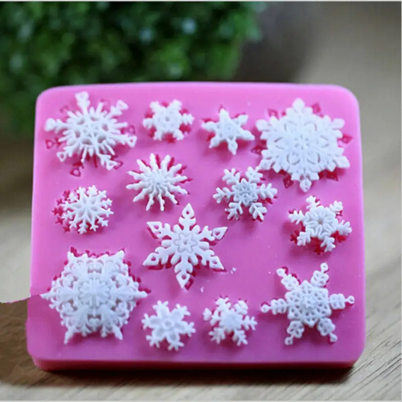 

Soap Chocolate Snowflake Mold Silicone Cake Decorating Candy Fondant DIY Mould