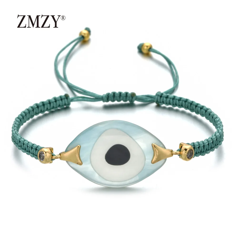 QQSL012-3 ZMZY Boho Стиль сглаза браслет Шарм Кристалл ручной работы роскошный браслет большие браслеты и браслеты для женщин ювелирные изделия - Окраска металла: QQSL012-3