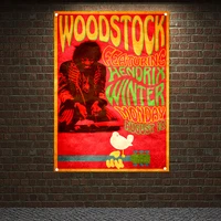 heavy metal poster tapestry hanging cloth vintage rock music wallpaper wall art 1969s woodstock rock festival banners flags b2