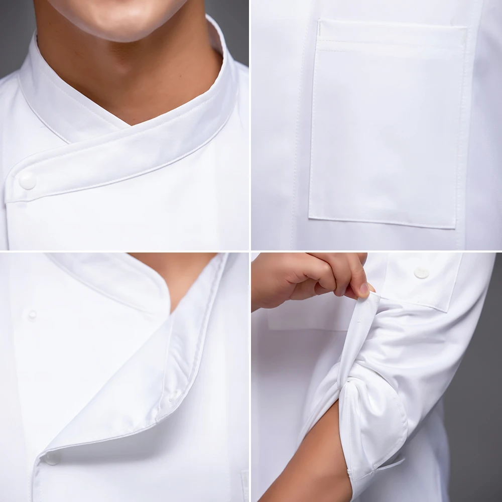 Женские и мужские шеф-повар куртка одежда с длинным рукавом однотонные Цвет