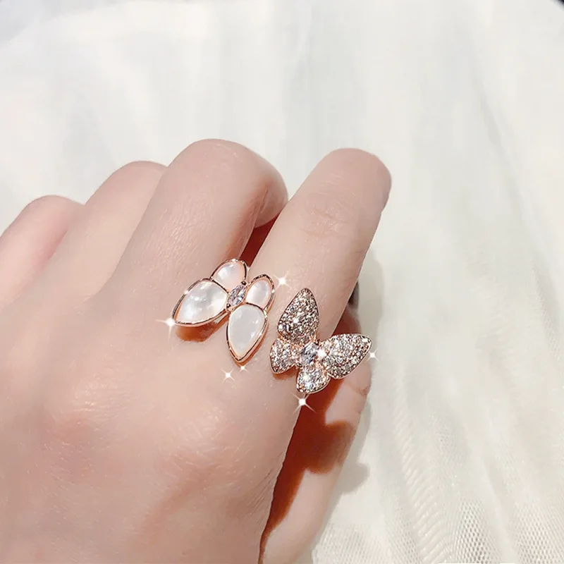 

Wholesale Graceful Personality New Trendy Three-Dimensional Butterfly Ring Light Luxury Fritillary Open Female Accessories