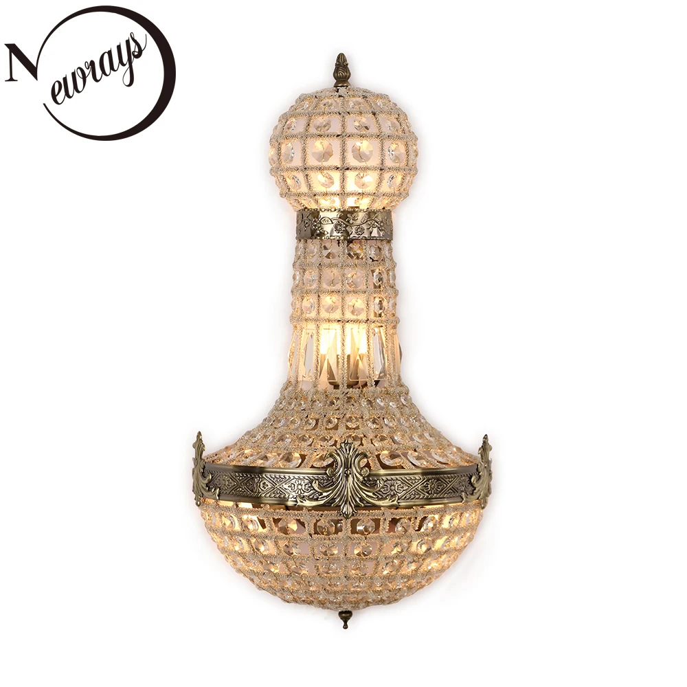 Современный Европейский роскошный Железный Хрустальный настенный светильник