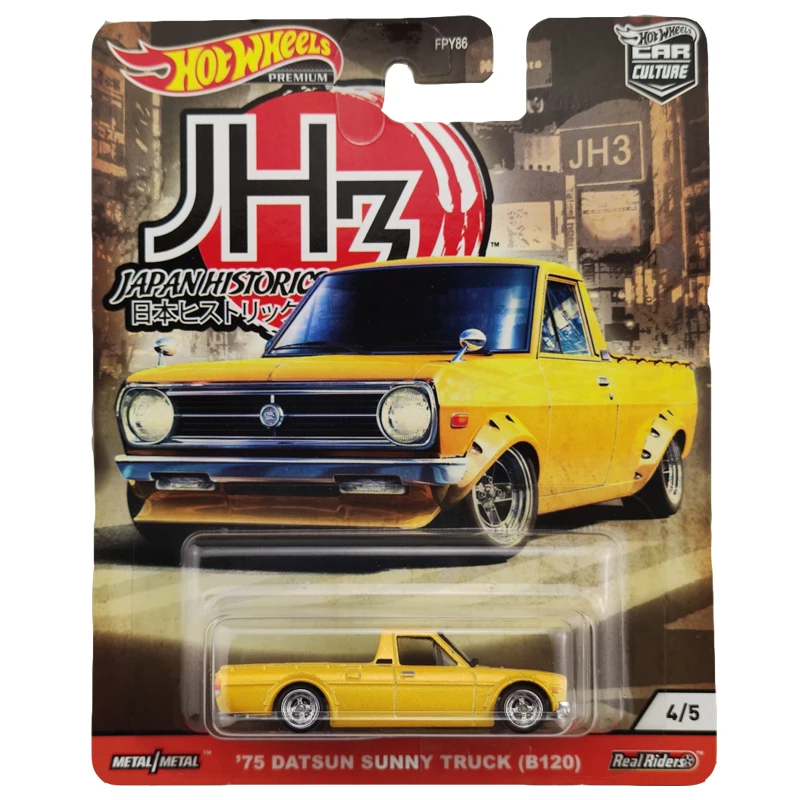 

Hot Wheels 1/64 Car Culture Japan Historics 75 DATSUN SUNNY TRUCK B120 Collector Edition Real Riders Metal Diecast Model Car