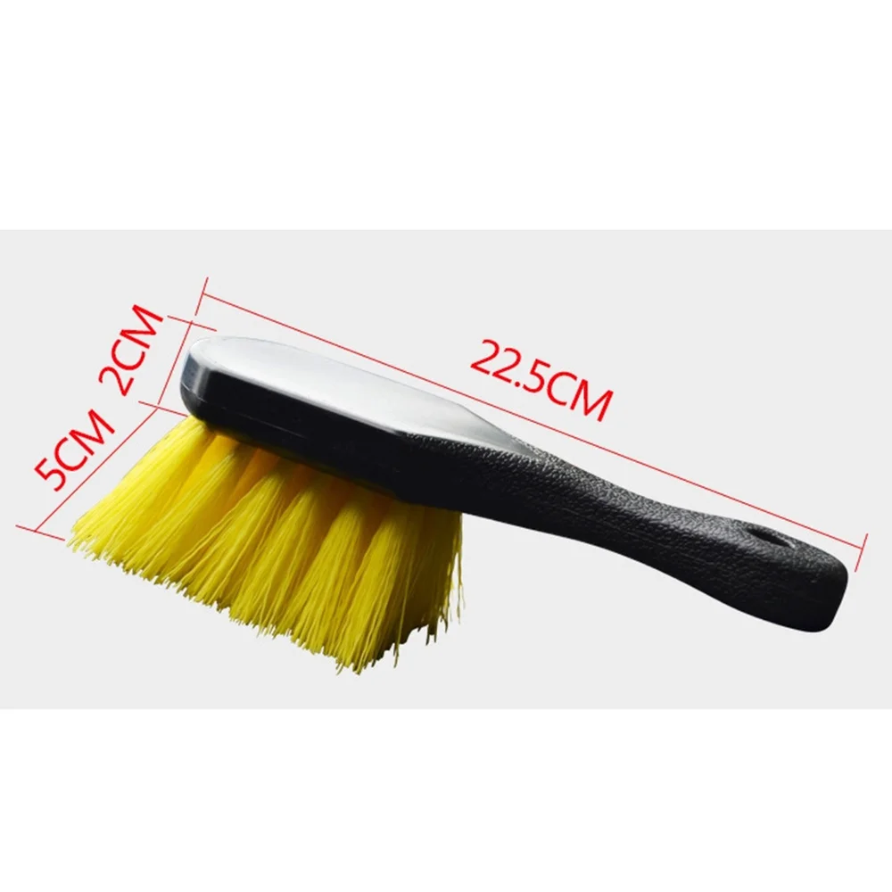 

Vehicle Washing Brush Car Tire Rim Scratch-Free Cleaning Brush Car Wheel Wash Handle Brush Tool (Yellow)
